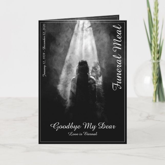 Funeral Meal Menu Card Into the light (Front)