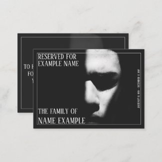 Funeral Meal Place Card- A sleeping face Place Card