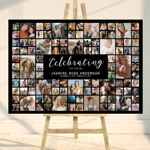 Funeral Memorial 100 Photo Collage Foam Board