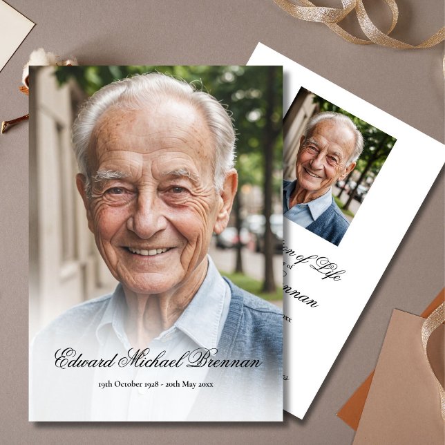 Funeral Memorial 2 Photo Elegant  Invitation (Creator Uploaded)