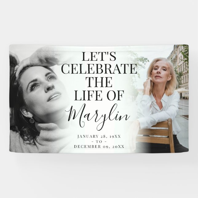 Funeral Memorial Before & After Photo Banner (Horizontal)