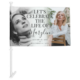 Funeral Memorial Before & After Photo Poster Car Flag