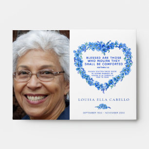Funeral memorial blue forget-me-not seed favor envelope
