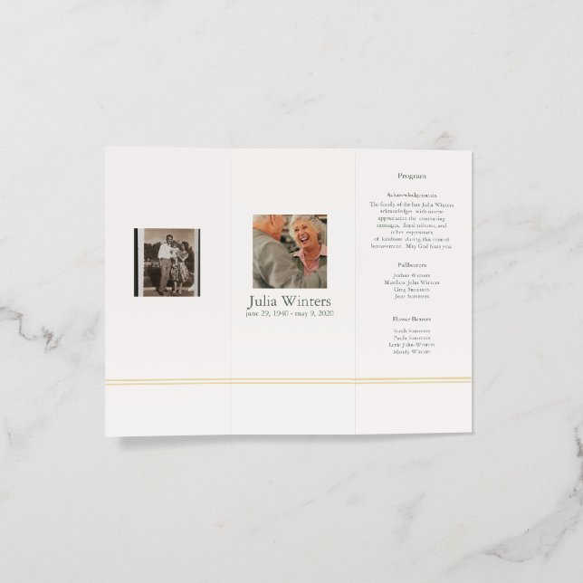 Funeral Memorial Brochure – Elegant Service  (Inside)