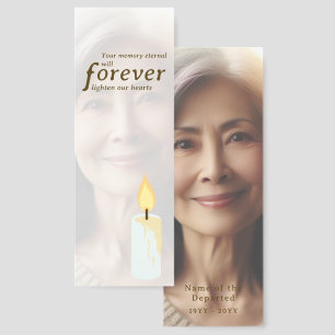 Funeral Memorial Candlelight Photo Bookmark Card
