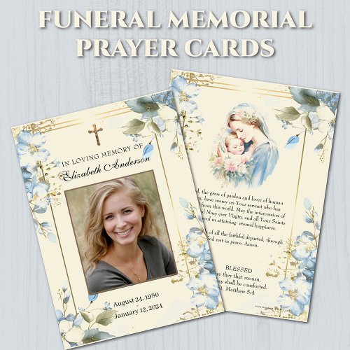 Funeral Memorial Catholic Prayer Card 