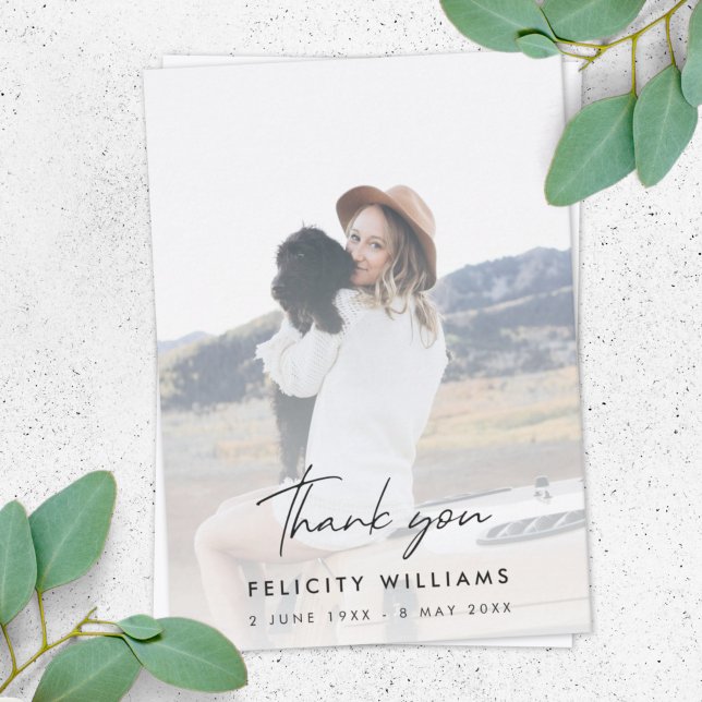 Funeral Memorial | Celebration of Life Sympathy Thank You Card (Creator Uploaded)