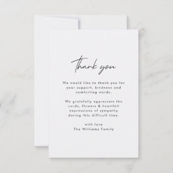 Funeral Memorial | Celebration of Life Sympathy Thank You Card | Zazzle