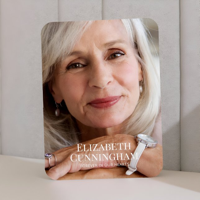 Funeral Memorial Classic Simple Photo Card Magnet (Creator Uploaded)