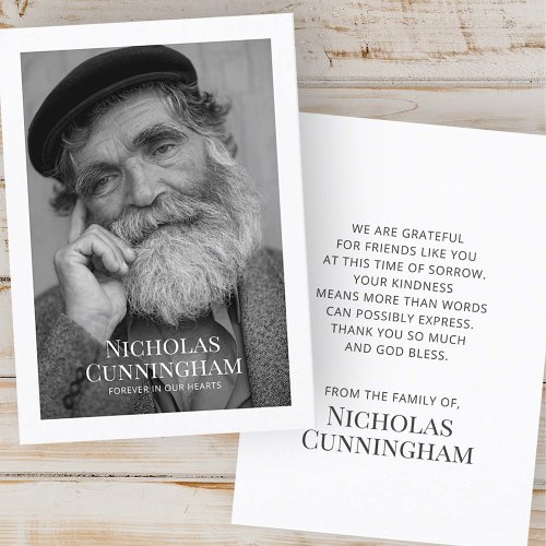 Funeral Memorial Classic Simple Photo Prayer Card