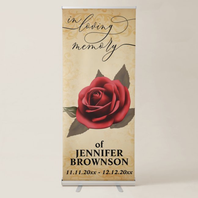 Funeral Memorial Custom Photo Loving Memory Retro Retractable Banner