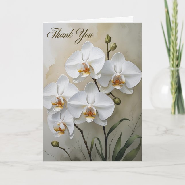 Funeral Memorial Elegant Floral In Loving Memory  Thank You Card (Front)