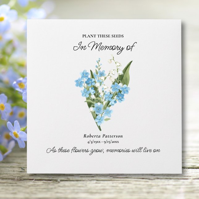 Funeral Memorial Favor, Forget-Me-Not Flowers Envelope (Creator Uploaded)