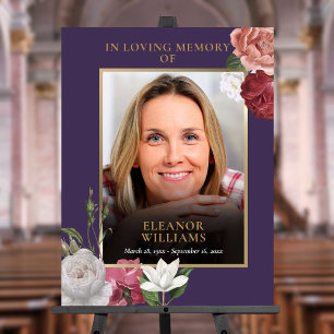 Funeral Memorial Floral Photo Celebration Of Life Foam Board