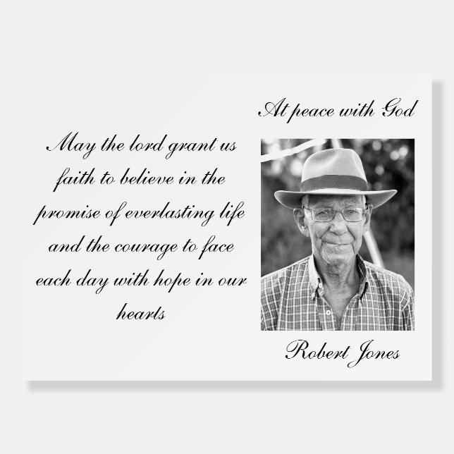 Funeral Memorial Foam Board (Front)