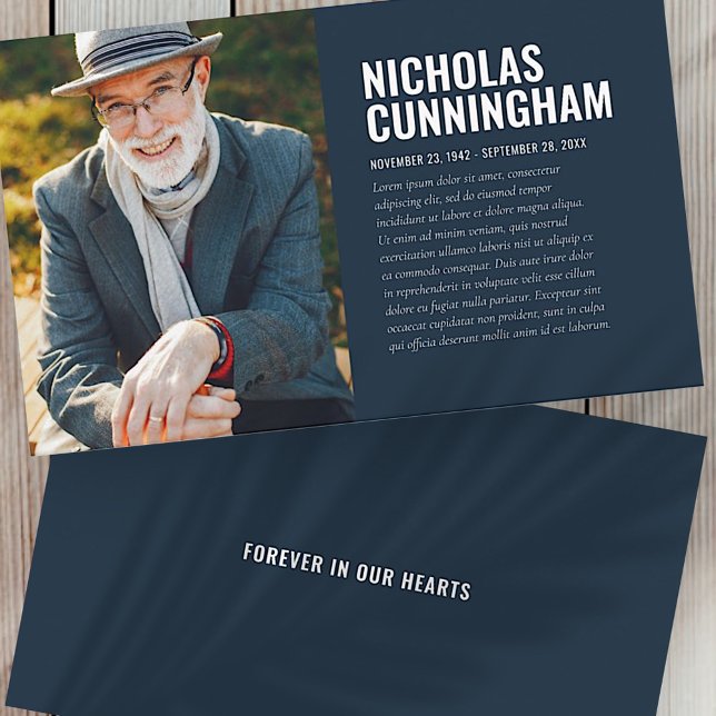 Funeral Memorial Forever In Our Hearts Photo Card (Creator Uploaded)