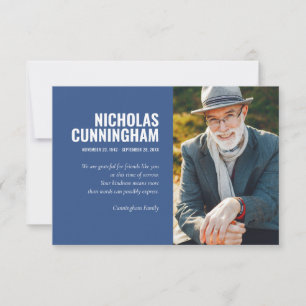 Funeral Memorial Forever In Our Hearts Photo Thank You Card