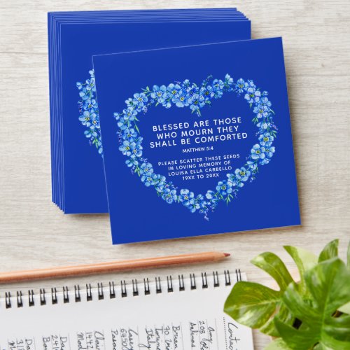 Funeral memorial gift blue forget_me_not seed  envelope