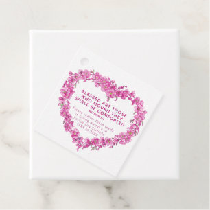 Funeral memorial gift pink forget-me-not seed favor tags