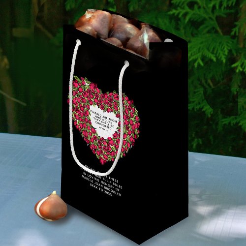 Funeral memorial gift plant red tulip bulbs favor  small gift bag