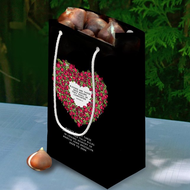 Funeral memorial gift plant red tulip bulbs favor  small gift bag (Creator Uploaded)
