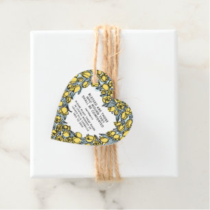 Funeral memorial gift plant yellow tulip bulbs favor tags