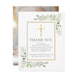 Funeral Memorial Greenery Christian Photo Thank You Card Funeral Memorial Greenery Christian Photo Thank You Card