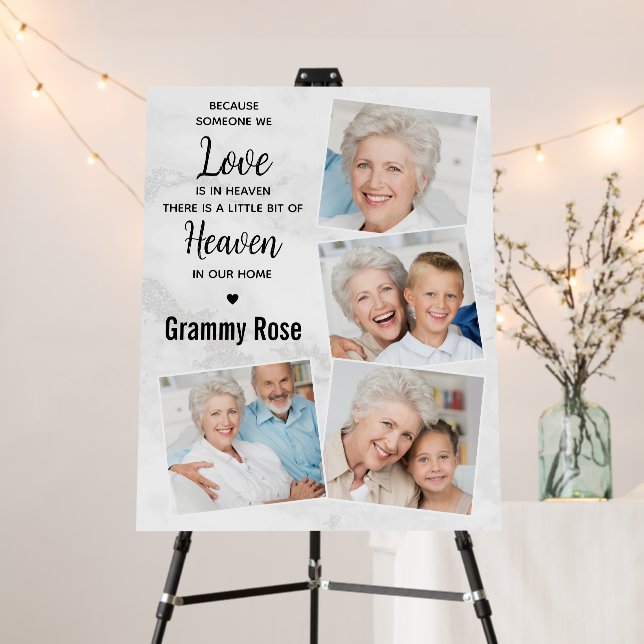 Funeral Memorial Heaven Keepsake Photo Collage Foam Board (In Situ (Stand))