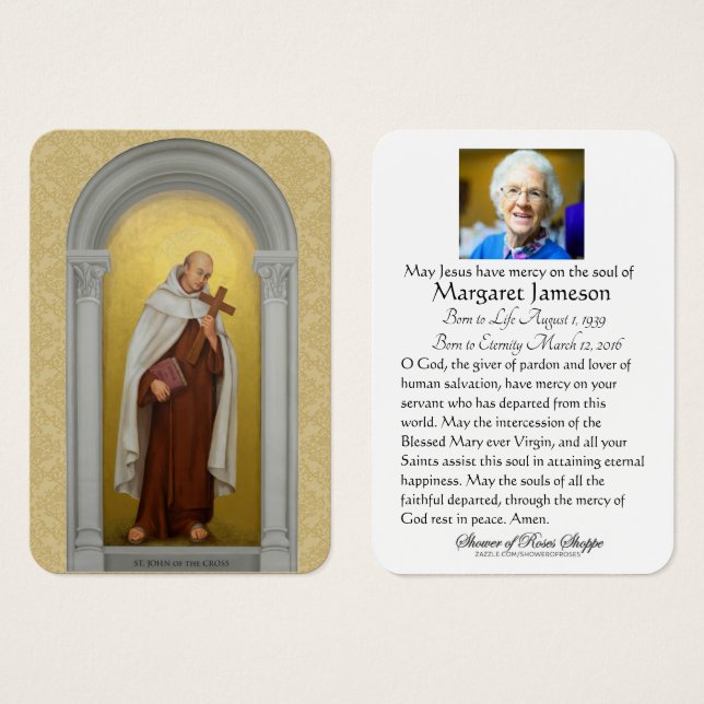 Funeral Memorial Holy Card St. John of the Cross (Front & Back)