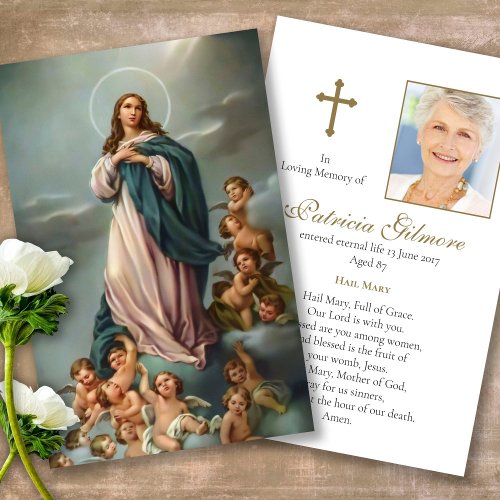 Funeral Memorial Immaculate Prayer Sympathy Cards