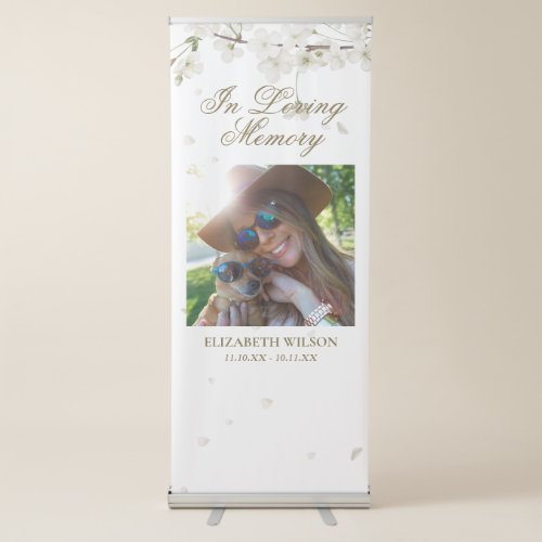 Funeral Memorial In Loving Memory Blossom Photo Retractable Banner