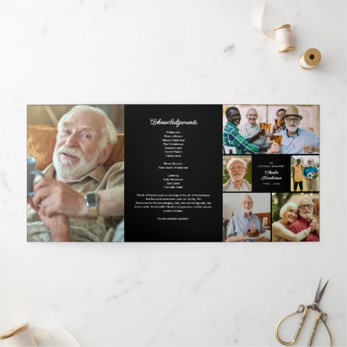 FuneralMemorial In Loving Memory Modern 7_Photo Tri_Fold Program