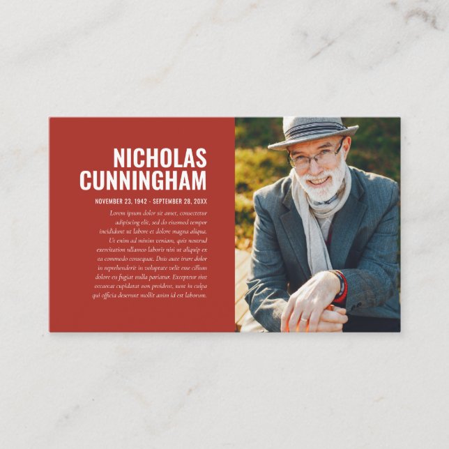 Funeral Memorial In Loving Memory Photo Card (Front)
