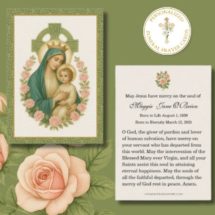 Funeral Memorial Irish Celtic Cross Jesus Mary Business Card