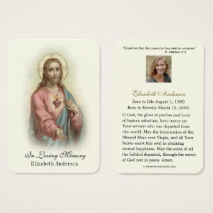 Funeral Memorial Jesus Prayer Holy Card