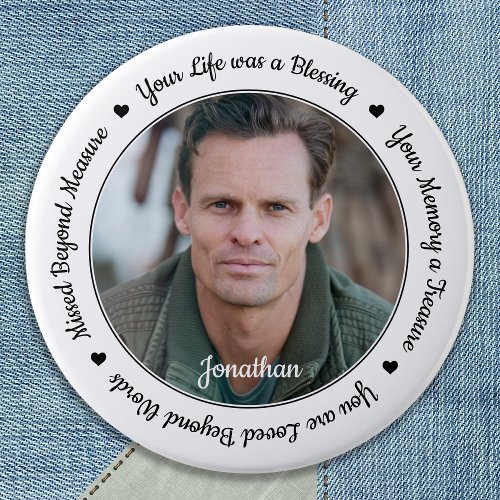 Funeral Memorial Keepsake Photo Button