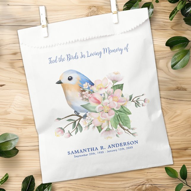Funeral Memorial Loving Memory Bird Seed Packet Favor Bag (Creator Uploaded)