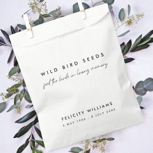 Funeral Memorial Loving Memory Wild Bird Seeds Favor Bag