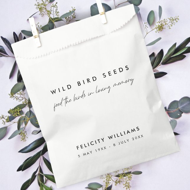 Funeral Memorial | Loving Memory Wild Bird Seeds Favor Bag (Creator Uploaded)