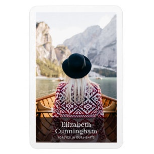 Funeral Memorial Modern and Simple Photo Card Magnet