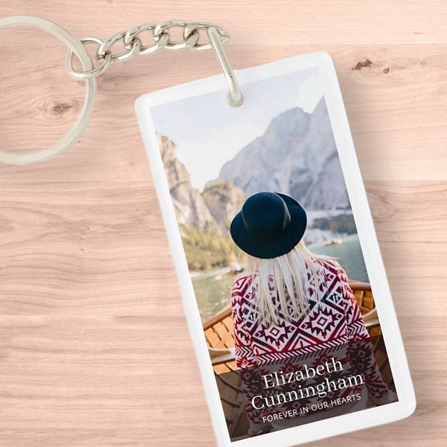 Funeral Memorial Modern and Simple Photo Keychain (Creator Uploaded)
