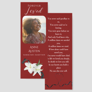 Funeral Memorial | Modern Bookmark Card