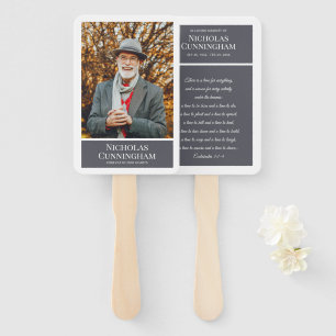 Funeral Memorial Modern Color Block Photo Card Hand Fan