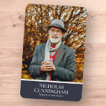 Funeral Memorial Modern Color Block Photo Card Magnet<br><div class="desc">This simple and modern design is composed of serif  and cursive script typography on a simple background with a white frame. Add custom photo.</div>