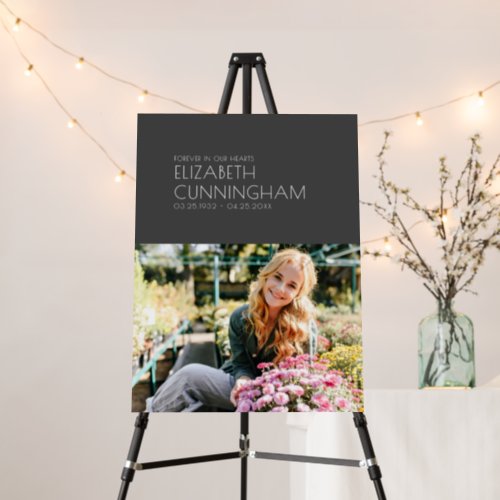 Funeral Memorial Modern Minimalist Chic Photo Foam Board