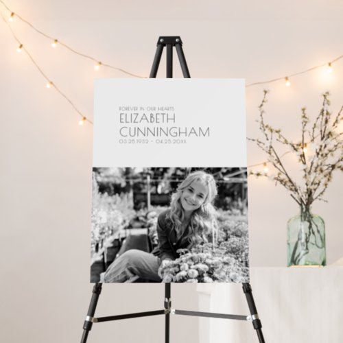 Funeral Memorial Modern Minimalist Chic Photo Foam Board