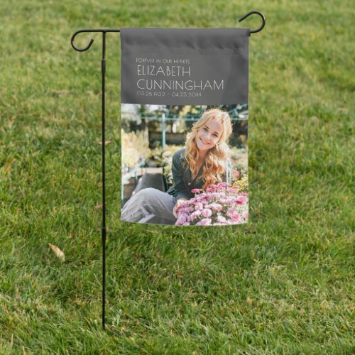 Funeral Memorial Modern Minimalist Chic Photo Garden Flag