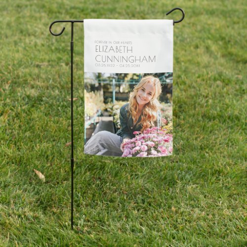 Funeral Memorial Modern Minimalist Chic Photo Garden Flag