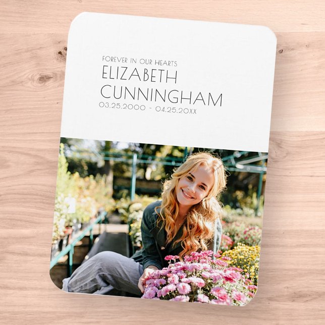 Funeral Memorial Modern Minimalist Chic Photo Magnet (Creator Uploaded)