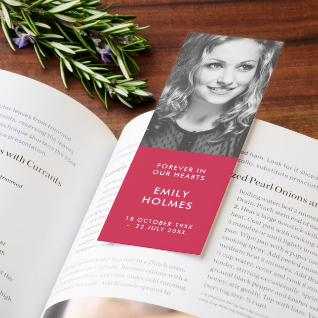 Funeral Memorial Modern Pink  Bookmarks (Book)